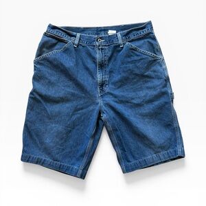 Y2K Gap Carpenter Denim Shorts Baggy Skater Jean Shorts Dark Wash Size 36